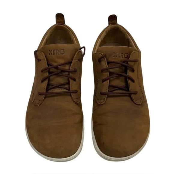 Xero Shoes Mens 8.5 Brown Glenn Dress Casual Leather Barefoot Minimalist Sneaker - Picture 4 of 8